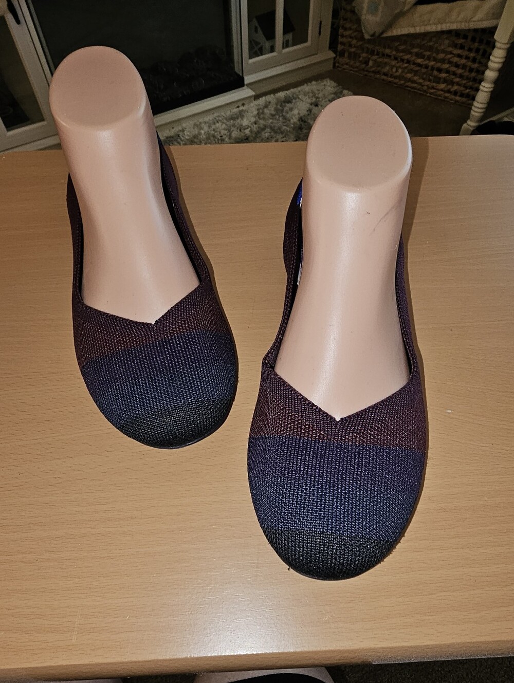 ROTHY'S Super Cute Multi-color Flats Navy Purple Berry Black Size 8 NICE!